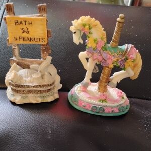 Pink and Cream Carousel Horse Figurine - Decorative Home Accent